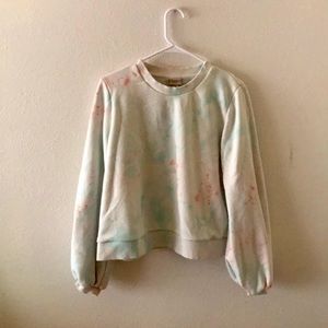 Green red tie-dye sweatshirt